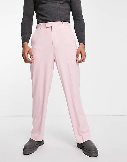 Wide smart pants in pastel Asos Men Clothing Pants Chinos 