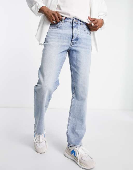 Bershka Straight leg jeans - light blue denim/light-blue denim