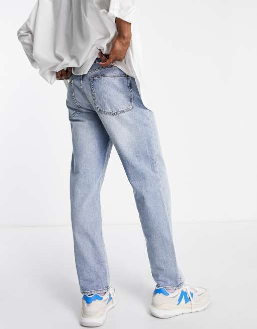 ASOS DESIGN wide straight leg jeans in vintage light wash ASOS