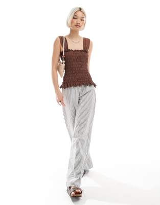 ASOS DESIGN WIDE STRAPS SHIRRED TOP 