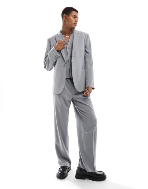 ASOS DESIGN wide suit pants in gray ASOS