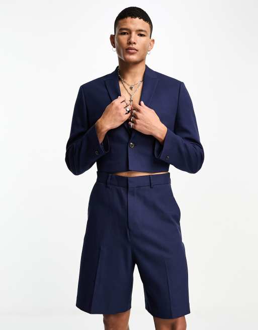 Navy hot sale shorts suit