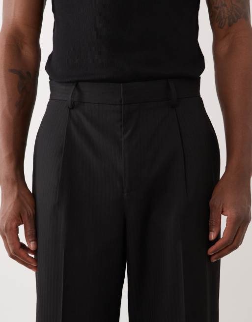 ASOS DESIGN wide suit trousers in black, 4 of 5