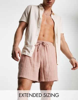 ブランドを選択する エイソス ASOS DESIGN wide textured shorts in