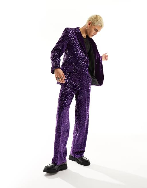 Purple sequin pantsuit on sale