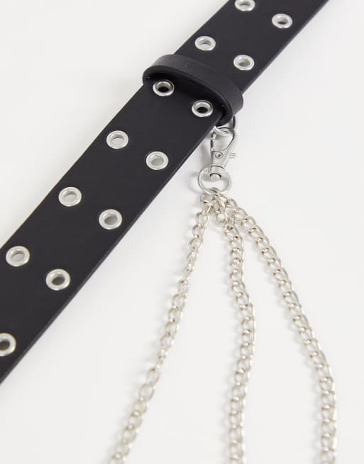 Eyelet belt hot sale with chain