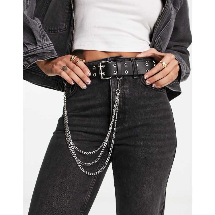 Belt with chain detail - Studio - Black