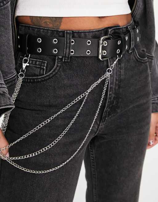 Belt with chain detail - Studio - Black