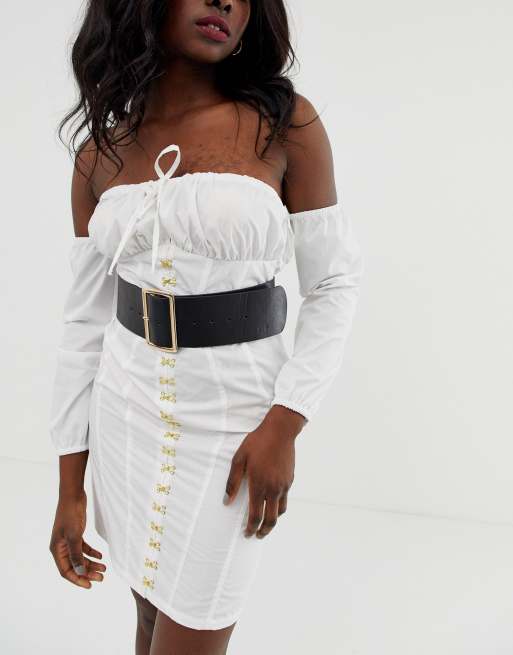 ASOS DESIGN Curve wide waist belt with decorative buckle