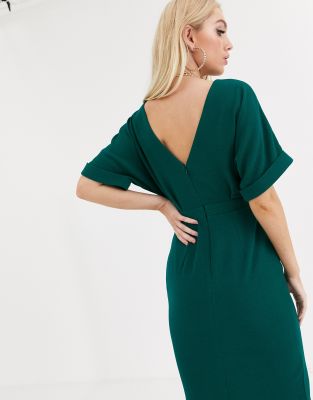 asos green midi dress