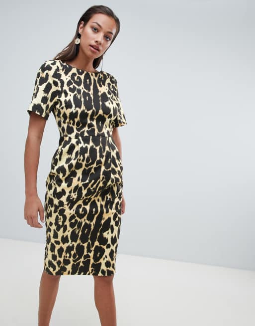 Leopard print hotsell wiggle dress