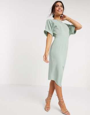 sage green dress asos