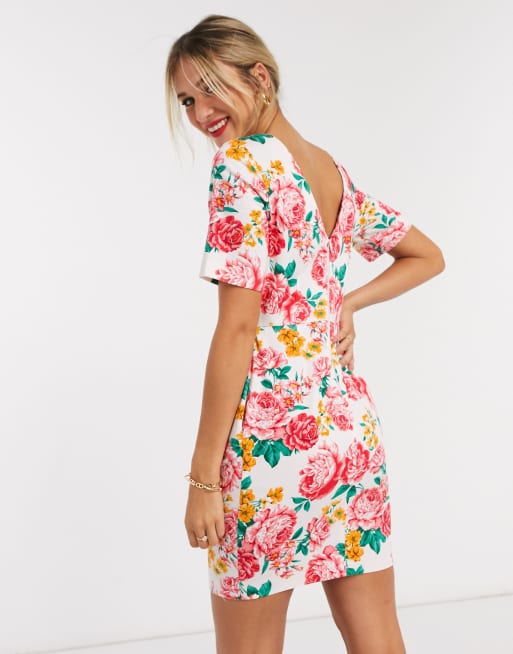 ASOS DESIGN wiggle mini dress in floral print ASOS