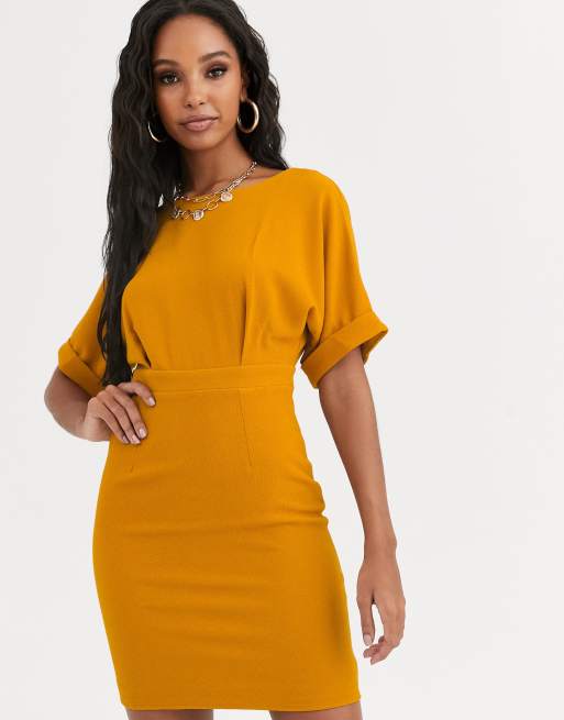 Yellow store wiggle dress