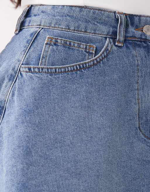 ASOS DESIGN - Wijde denim minirok in middenblauw, 3 van 5