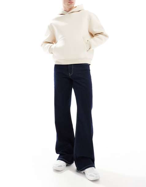ASOS DESIGN - Wijde flared jeans in blauw met wassing - view 1