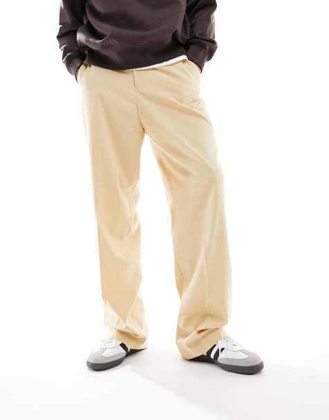 ASOS DESIGN - Wijde nette broek in stone - view 1