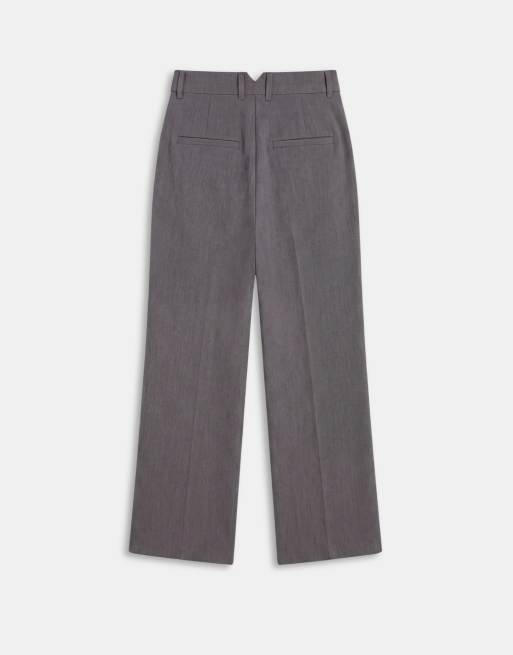 ASOS DESIGN wijde pantalon met plooidetail in antracietgrijs, 7 van 7