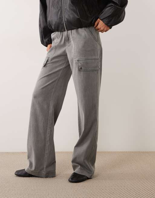 ASOS DESIGN wijde utility cargobroek in grijs, 2 van 5