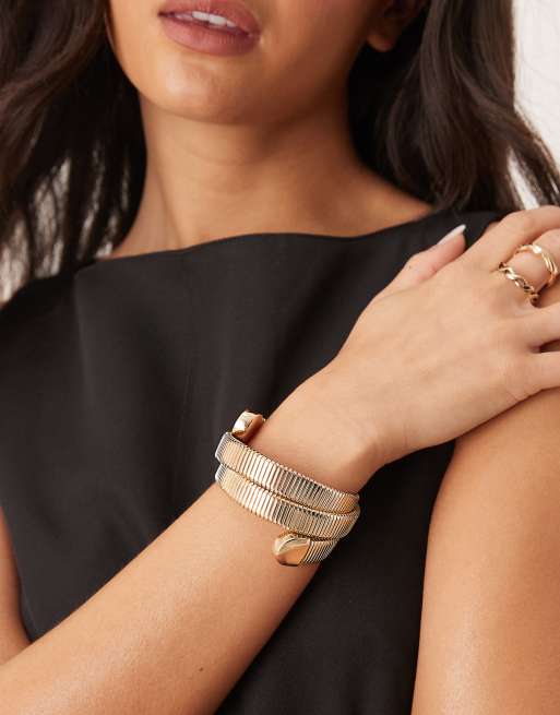ASOS DESIGN - Wikkelarmband in goudkleur