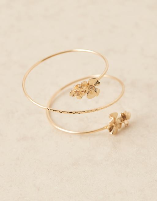 ASOS DESIGN - Wikkelarmband met bloemdetail in goudkleur, 2 van 3