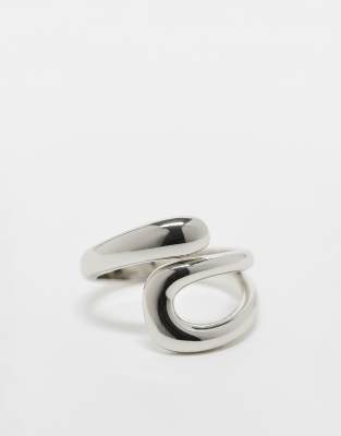 ASOS DESIGN - Wikkelring met open uiteinde in zilver - view 1