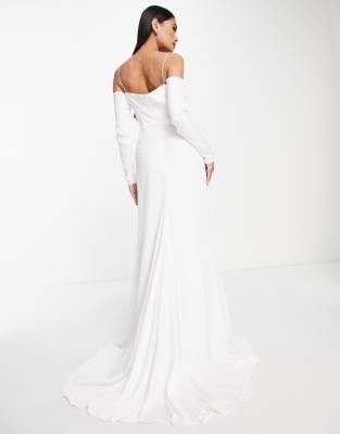 Draped Front Wedding Dress