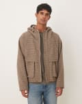 [ASOS DESIGN] ASOS DESIGN windbreaker in wool blend in brown M BROWN