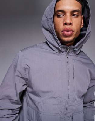 Shop Asos Design Windbreaker Jacket With Hood