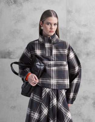 ASOS DESIGN - Winddichtes Oberteil mit Karomuster, Kombiteil-Bunt