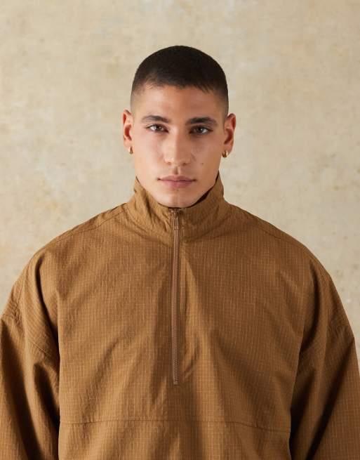 ASOS DESIGN - Windjack zonder sluiting in bruin, 2 van 5