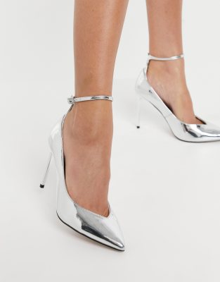 escarpin argenté asos