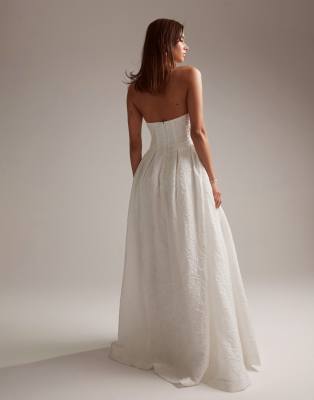 Asos edition bow outlet back bandeau wedding dress