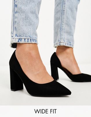 ASOS DESIGN Wide Fit Winston d'orsay high heels in black - ASOS Price Checker