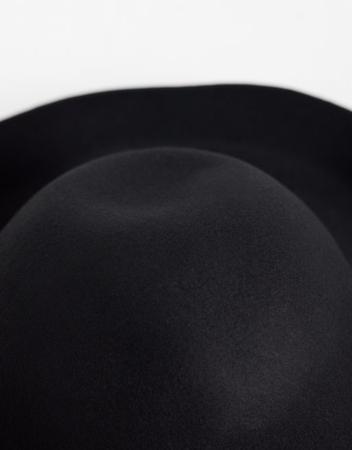 ASOS DESIGN Woll-Strohhut mit umgeschlagener Krempe in Schwarz, 3 von 3