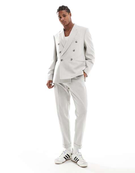 ASOS DESIGN – Wollmix-Anzug in Grau mit normalem Schnitt - view 1