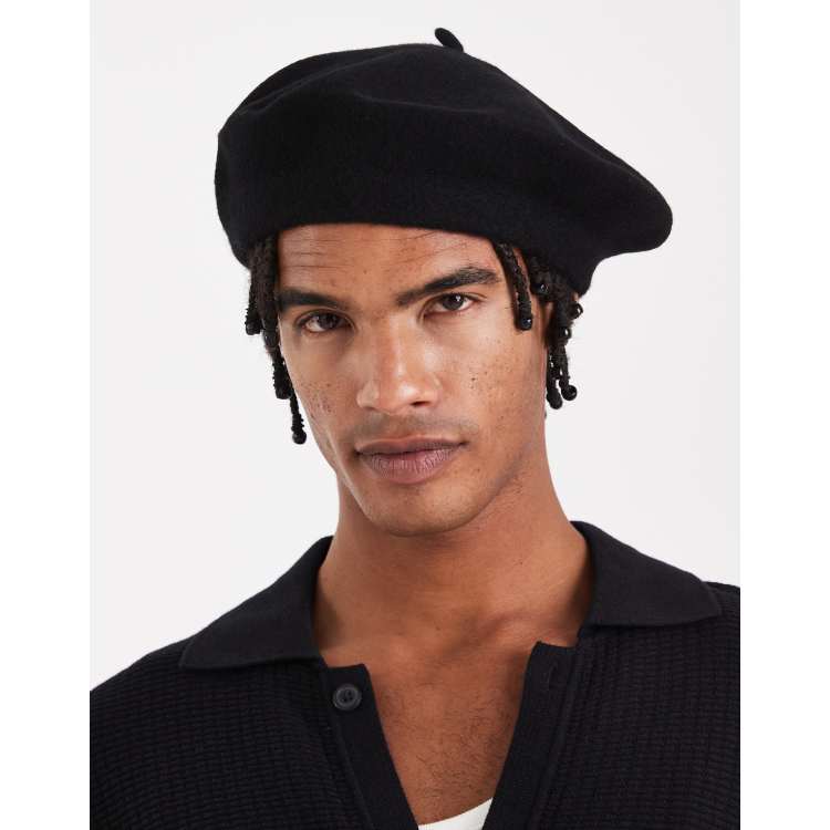 ASOS DESIGN wool beret in black | ASOS display picture 1