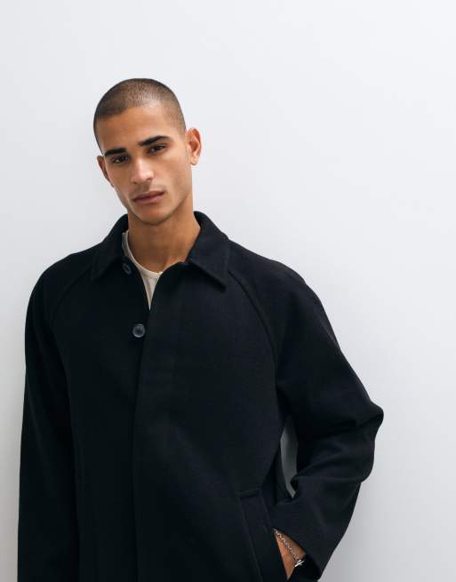 ASOS DESIGN wool-blend coat in black, 4 of 5