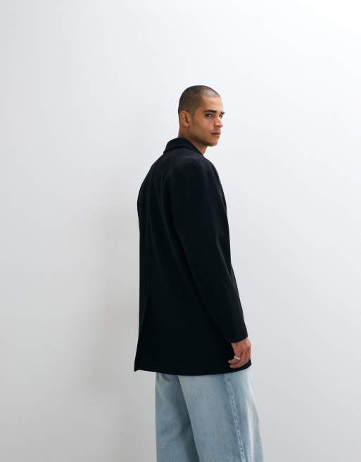 ASOS DESIGN wool-blend coat in black, 5 of 5