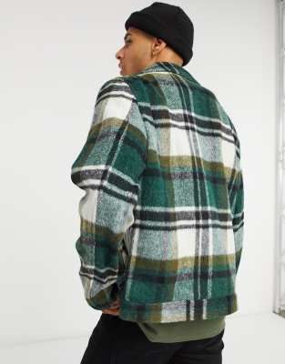 checked wool jacket