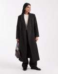 [ASOS DESIGN] ASOS DESIGN wool blend heritage dad coat in herringbone-Black XS Herringbone