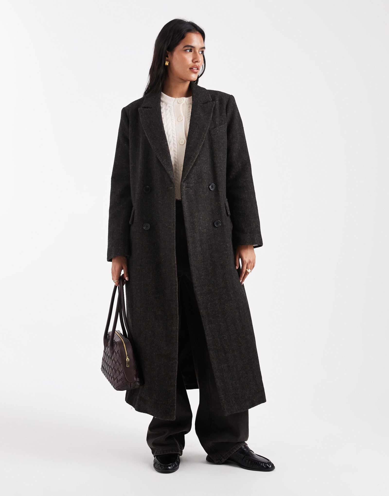 ДИЗАЙНЕРСКОЕ полушерстяное пальто heritage dad от ASOS в елочку