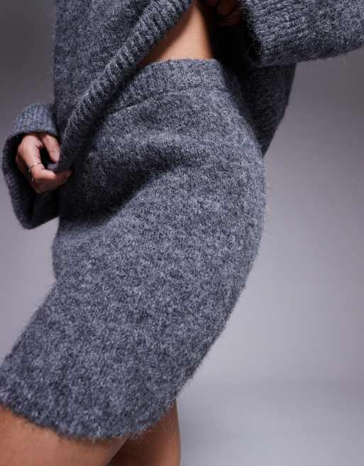 ASOS DESIGN wool blend mini skirt co ord in charcoal grey ASOS