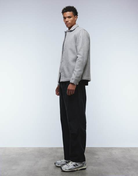 ASOS DESIGN wool blend overshirt in grey - view 1
