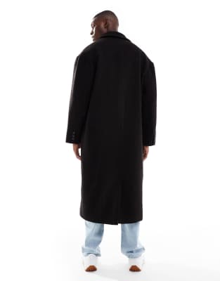 Asos Design Wool Blend Oversized Coat In Brown
