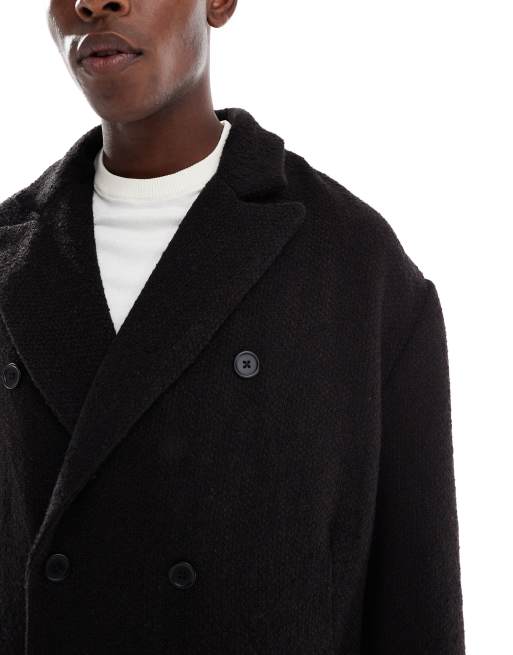 ASOS DESIGN wool blend oversized coat in brown