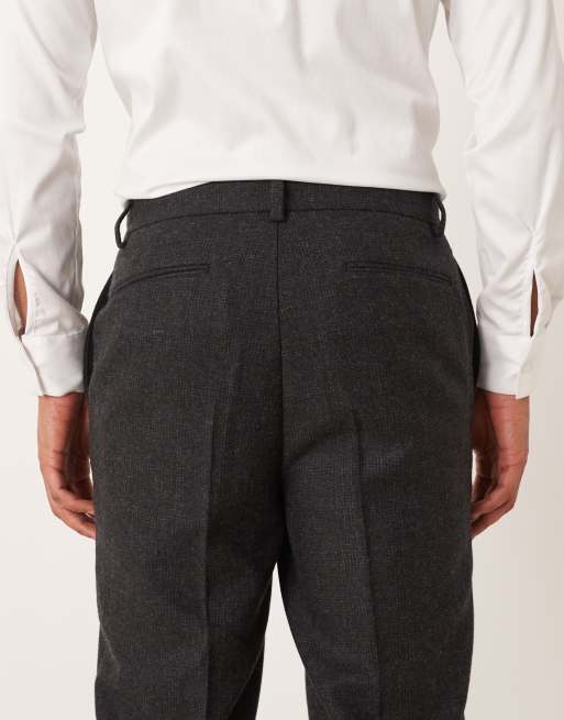 ASOS DESIGN wool blend slim suit pants black plaid, 5 of 5