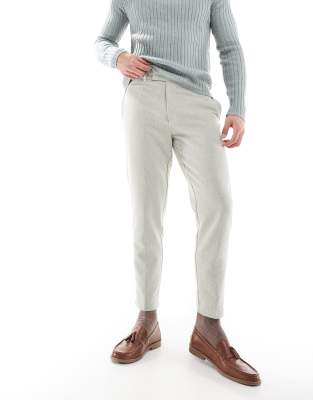 Asos Design Wool Blend Tapered Suit Pants In Gray