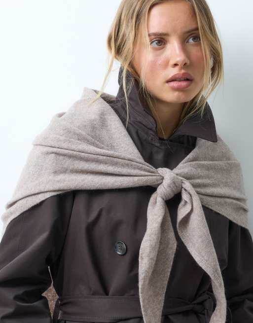 ASOS DESIGN wool extra large triangle in oatmeal, 4 of 4
