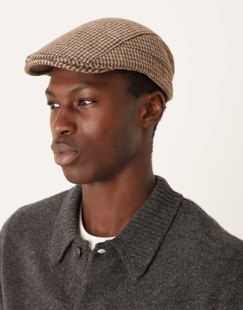 ASOS DESIGN wool flat cap in brown - view 1